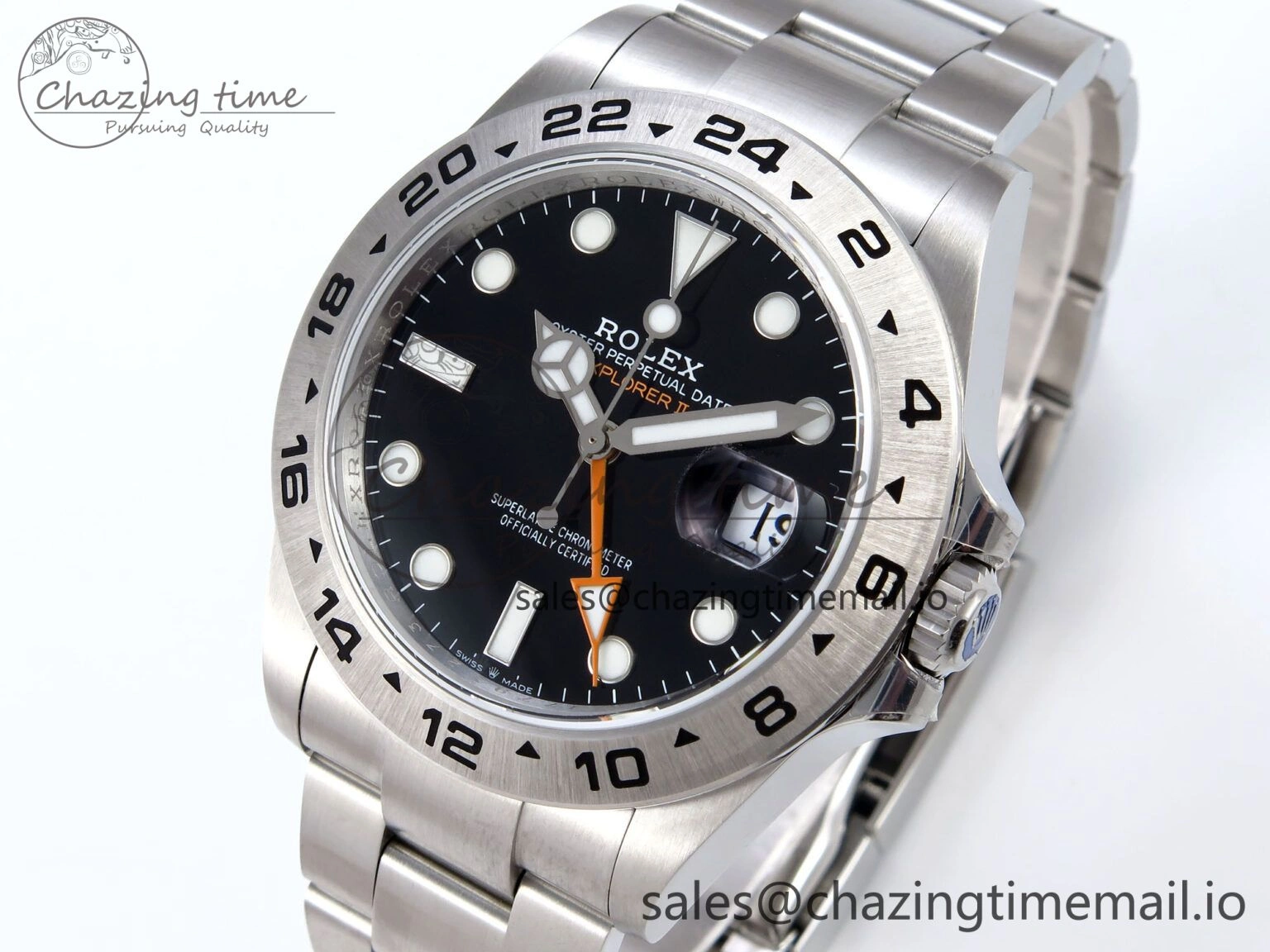 WrinkleFree Explorer II 42mm 226570 904L SS QF 1:1 Best Edition Black Dial on Bracelet SH3285-2 CHS 906
