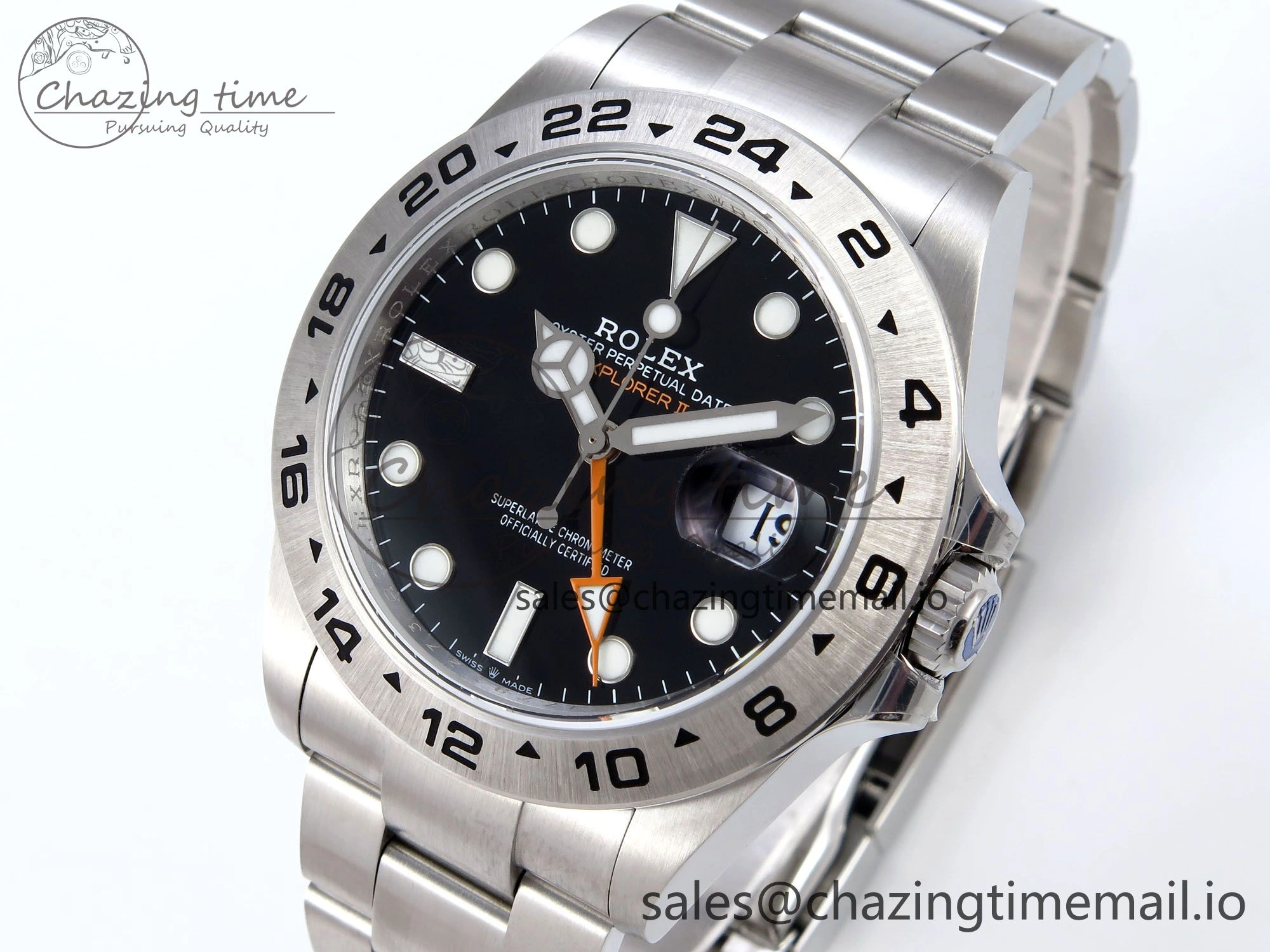 WrinkleFree Explorer II 42mm 226570 904L SS QF 1:1 Best Edition Black Dial on Bracelet SH3285-2 CHS 906