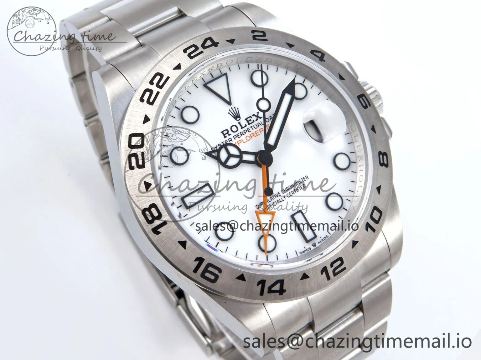 Explorer II 42mm 226570 904L SS QF 1:1 Best Edition White Dial on Bracelet SH3285-2 CHS ZipUp 902
