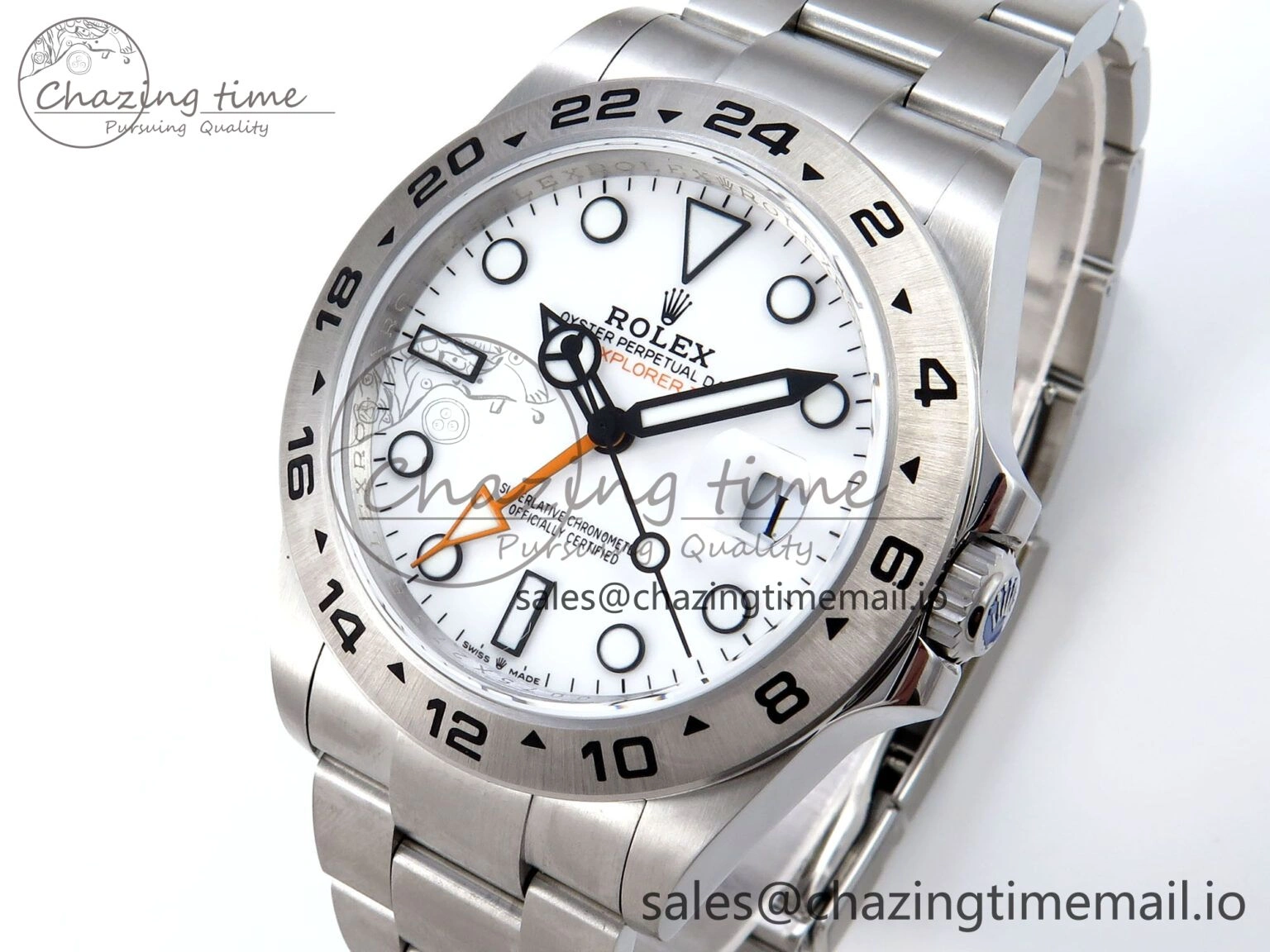 Explorer II 42mm 226570 904L SS QF 1:1 Best Edition White Dial on Bracelet SH3285-2 CHS ZipUp 902