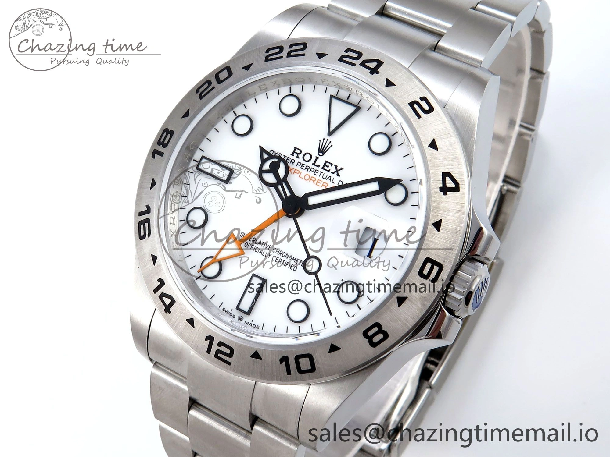 Explorer II 42mm 226570 904L SS QF 1:1 Best Edition White Dial on Bracelet SH3285-2 CHS ZipUp 902