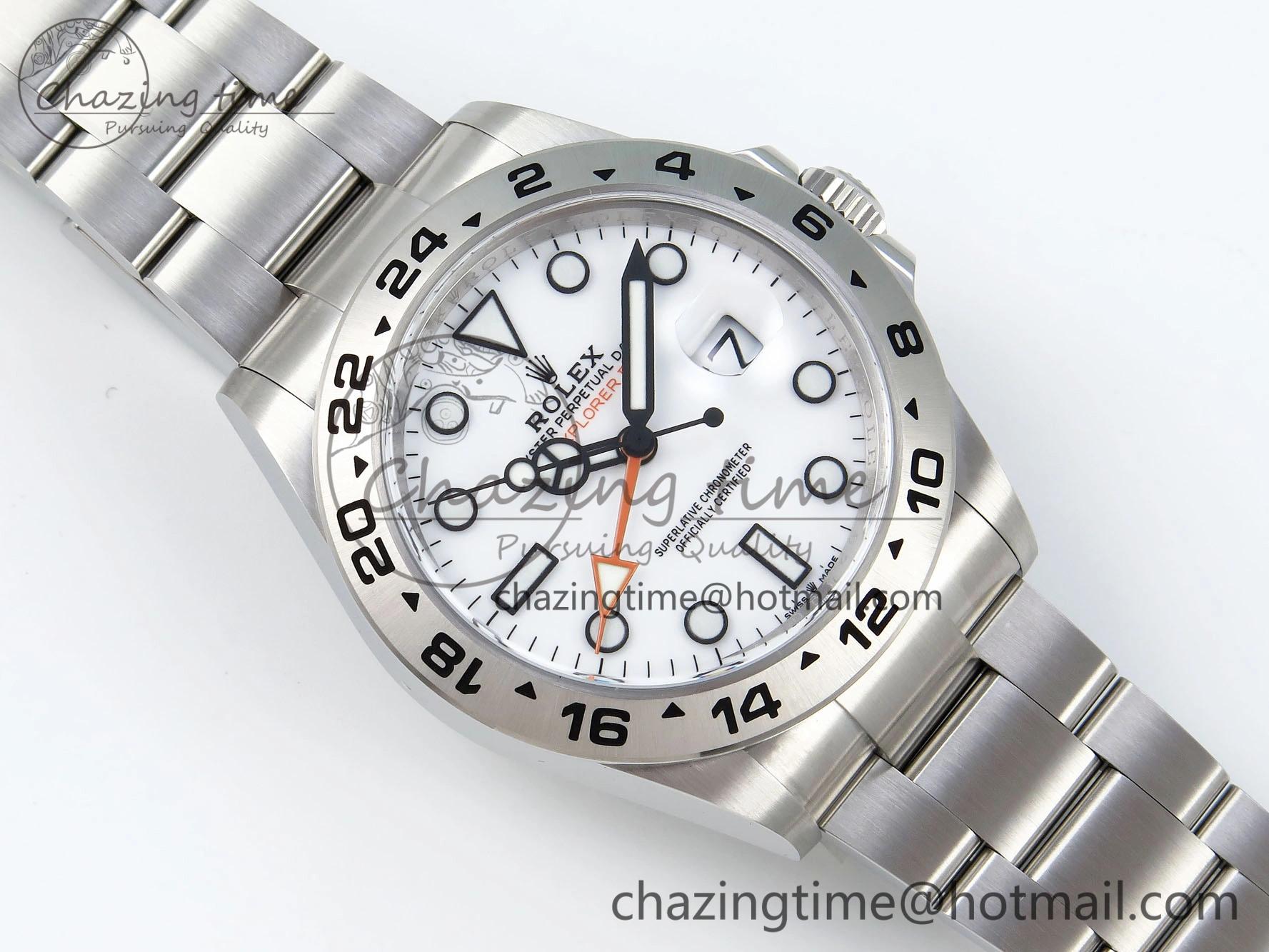 Explorer II 42mm 226570 Black 904L SS C+F 1:1 Best Edition White Dial on Bracelet VR3285 CHS SunProtective 1712