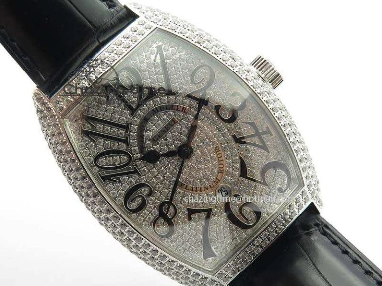 Functional FM SS Diamond Case Best Edition Diamond Dial On Black Leather Strap SEIKO NH05A 5037