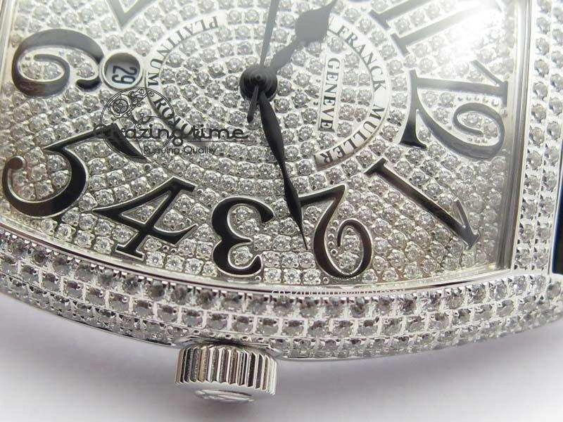 Functional FM SS Diamond Case Best Edition Diamond Dial On Black Leather Strap SEIKO NH05A 5037