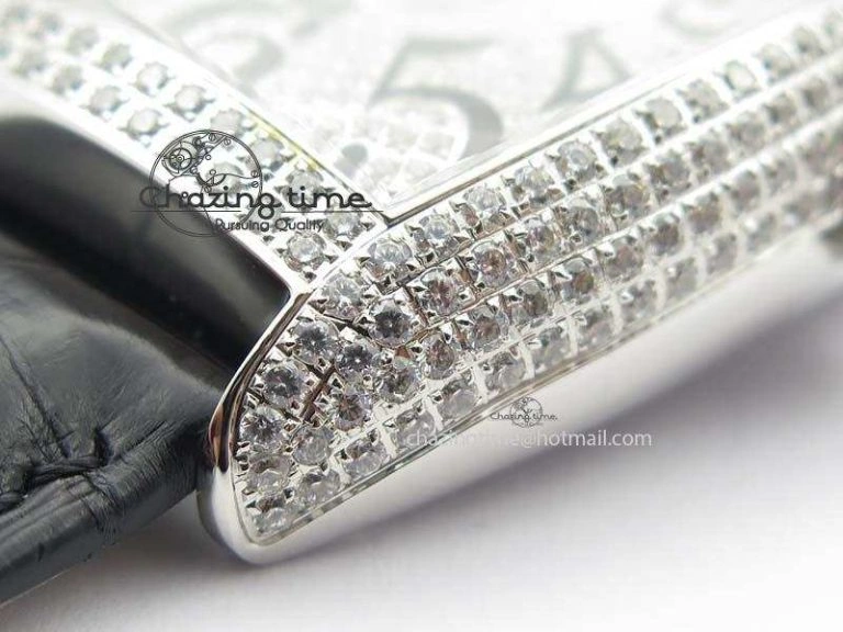 Functional FM SS Diamond Case Best Edition Diamond Dial On Black Leather Strap SEIKO NH05A 5037