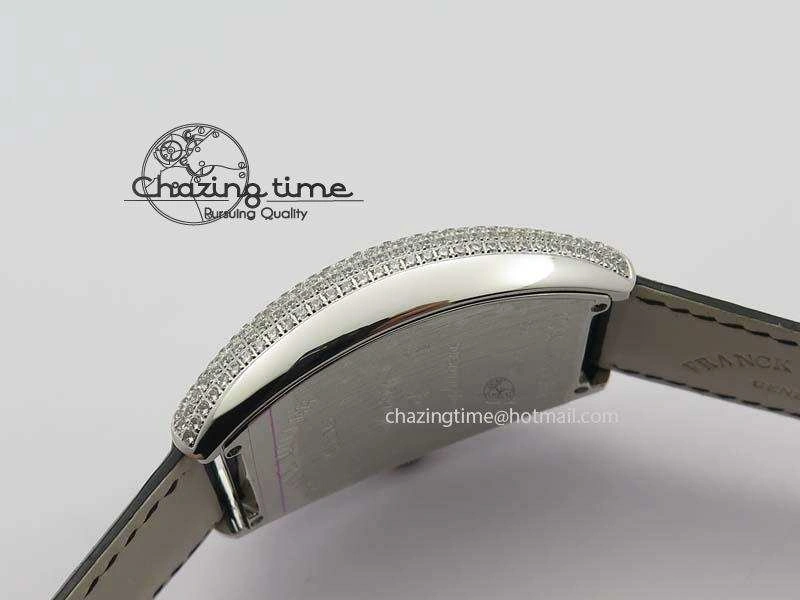 Functional FM SS Diamond Case Best Edition Diamond Dial On Black Leather Strap SEIKO NH05A 5037