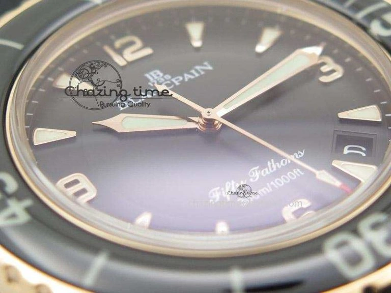 FlexibleFit Fifty Fathoms 1:1 Noob Best Edition RG Black Dial on Sail-canvas Strap A 5321
