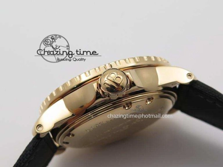 FlexibleFit Fifty Fathoms 1:1 Noob Best Edition RG Black Dial on Sail-canvas Strap A 5321