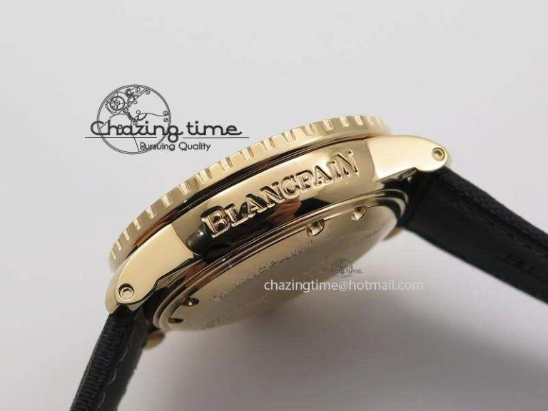 FlexibleFit Fifty Fathoms 1:1 Noob Best Edition RG Black Dial on Sail-canvas Strap A 5321