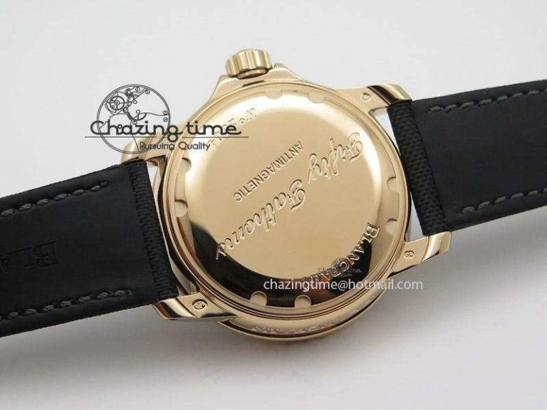 FlexibleFit Fifty Fathoms 1:1 Noob Best Edition RG Black Dial on Sail-canvas Strap A 5321
