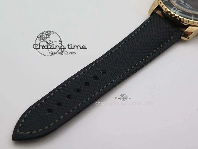 FlexibleFit Fifty Fathoms 1:1 Noob Best Edition RG Black Dial on Sail-canvas Strap A 5321