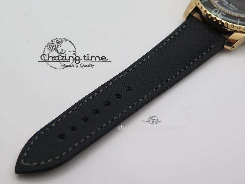 FlexibleFit Fifty Fathoms 1:1 Noob Best Edition RG Black Dial on Sail-canvas Strap A 5321