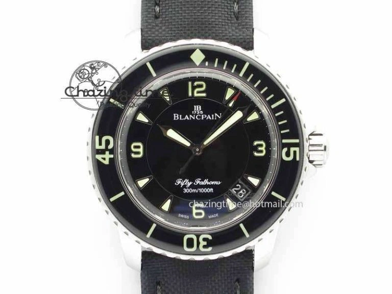 Fifty Fathoms 1:1 Noob Best Edition SS Blue Dial on Canvas Strap A Affordable 5320
