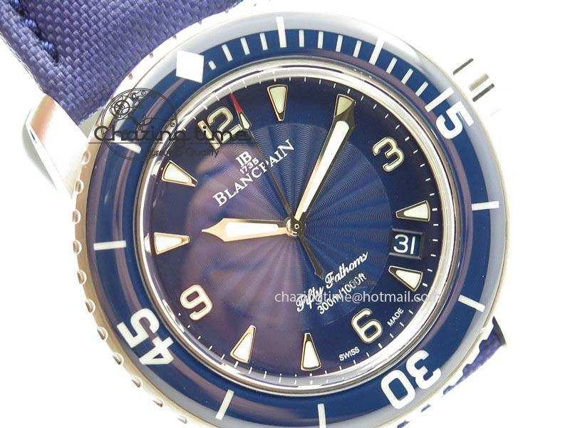 Fifty Fathoms 1:1 Noob Best Edition SS Blue Dial on Canvas Strap A Affordable 5320