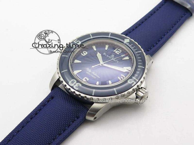 Fifty Fathoms 1:1 Noob Best Edition SS Blue Dial on Canvas Strap A Affordable 5320