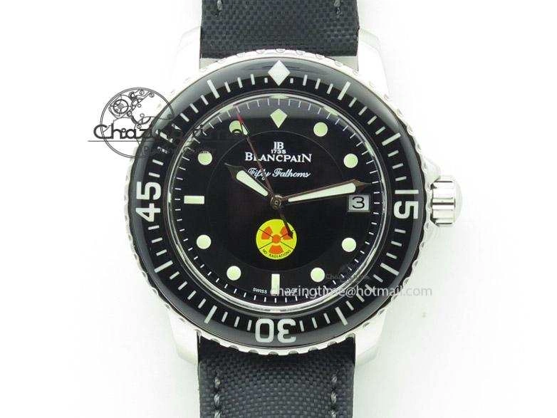 Fifty Fathoms 1:1 Noob Best Edition SS “No Radiation” Dial on Canvas Strap A Stylish 5322