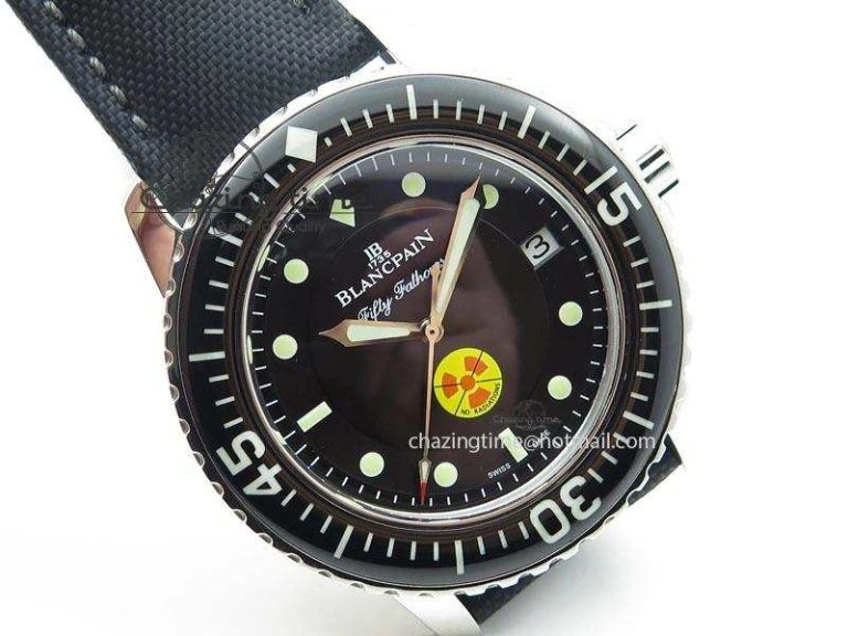 Fifty Fathoms 1:1 Noob Best Edition SS “No Radiation” Dial on Canvas Strap A Stylish 5322