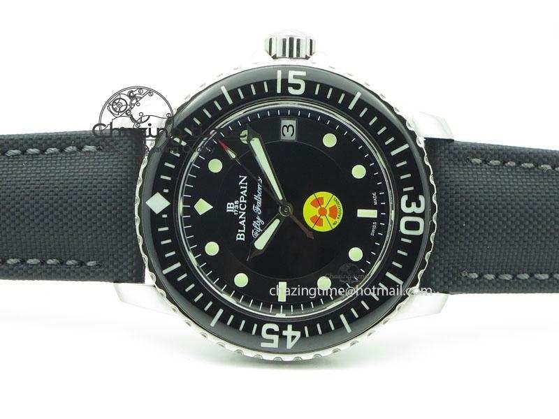 Fifty Fathoms 1:1 Noob Best Edition SS “No Radiation” Dial on Canvas Strap A Stylish 5322