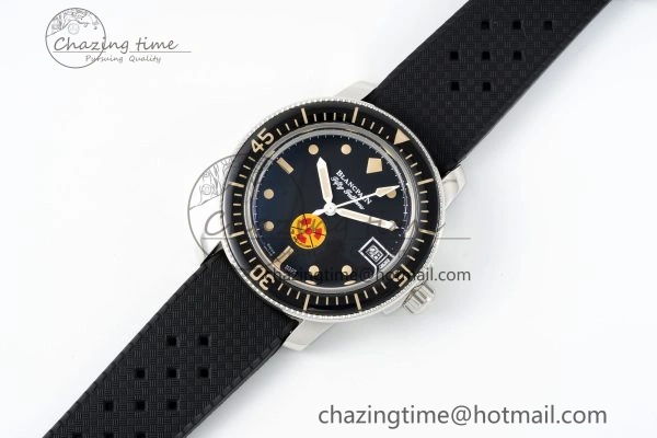 Fifty Fathoms 5008D No Rad SS 1:1 GSF Best Edition Black Dial on Black Rubber Strap A SportInspired 5265