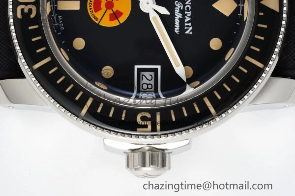 Fifty Fathoms 5008D No Rad SS 1:1 GSF Best Edition Black Dial on Black Rubber Strap A SportInspired 5265