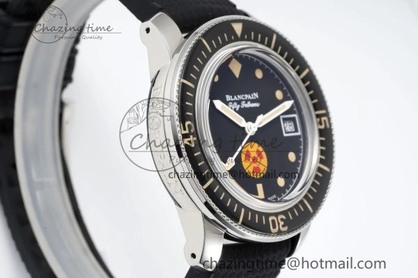 Fifty Fathoms 5008D No Rad SS 1:1 GSF Best Edition Black Dial on Black Rubber Strap A SportInspired 5265