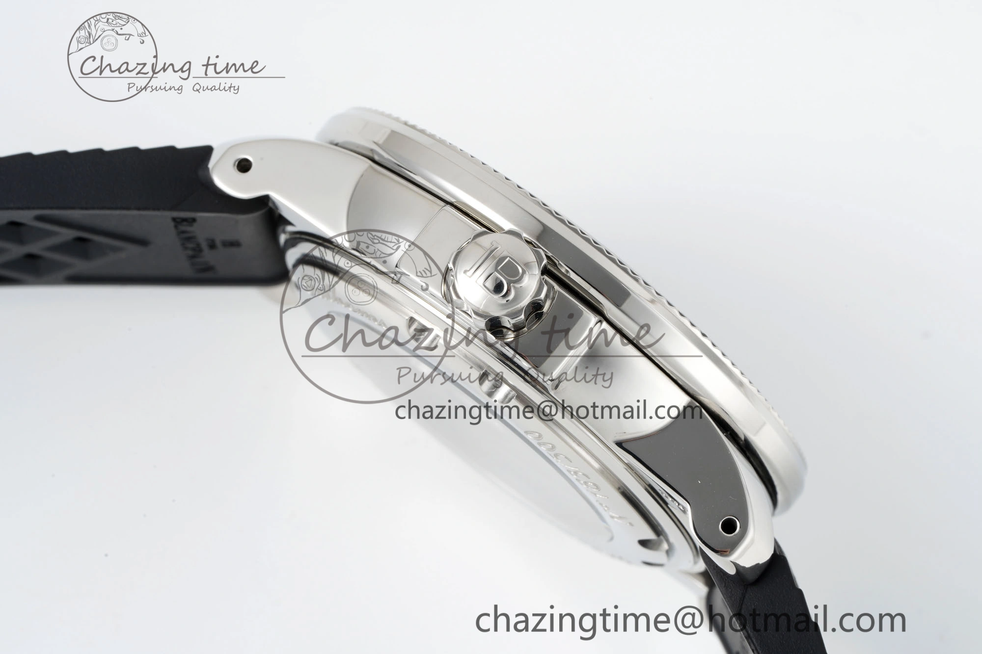 Fifty Fathoms 5008D No Rad SS 1:1 GSF Best Edition Black Dial on Black Rubber Strap A SportInspired 5265