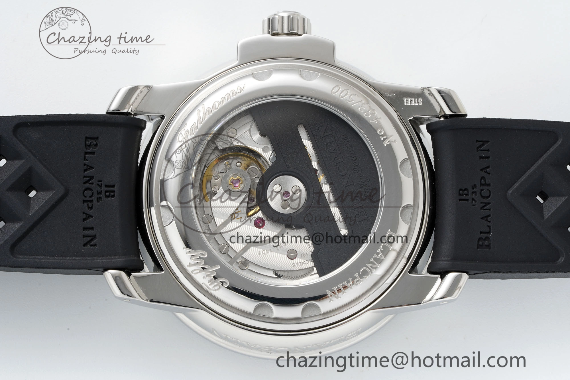 Fifty Fathoms 5008D No Rad SS 1:1 GSF Best Edition Black Dial on Black Rubber Strap A SportInspired 5265