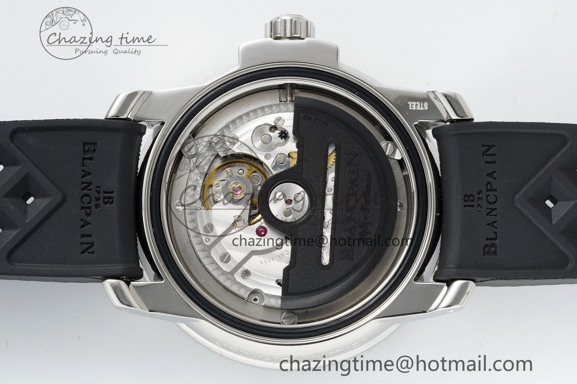 Fifty Fathoms 5008D No Rad SS 1:1 GSF Best Edition Black Dial on Black Rubber Strap A SportInspired 5265