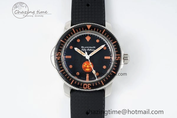 Fifty Fathoms 5008E No Rad Only Watch SS 1:1 GSF Best Edition Black Dial on Black Rubber Strap A Fashionable 5264