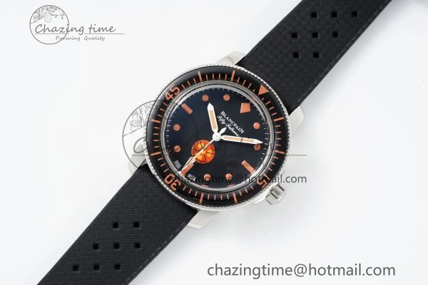 Fifty Fathoms 5008E No Rad Only Watch SS 1:1 GSF Best Edition Black Dial on Black Rubber Strap A Fashionable 5264