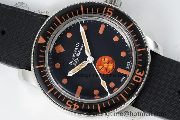 Fifty Fathoms 5008E No Rad Only Watch SS 1:1 GSF Best Edition Black Dial on Black Rubber Strap A Fashionable 5264