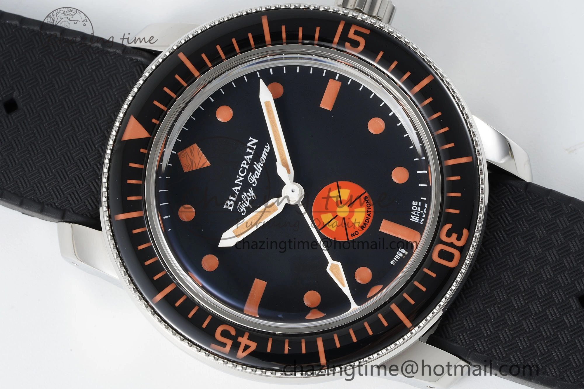 Fifty Fathoms 5008E No Rad Only Watch SS 1:1 GSF Best Edition Black Dial on Black Rubber Strap A Fashionable 5264