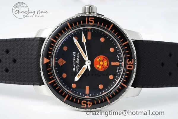 Fifty Fathoms 5008E No Rad Only Watch SS 1:1 GSF Best Edition Black Dial on Black Rubber Strap A Fashionable 5264