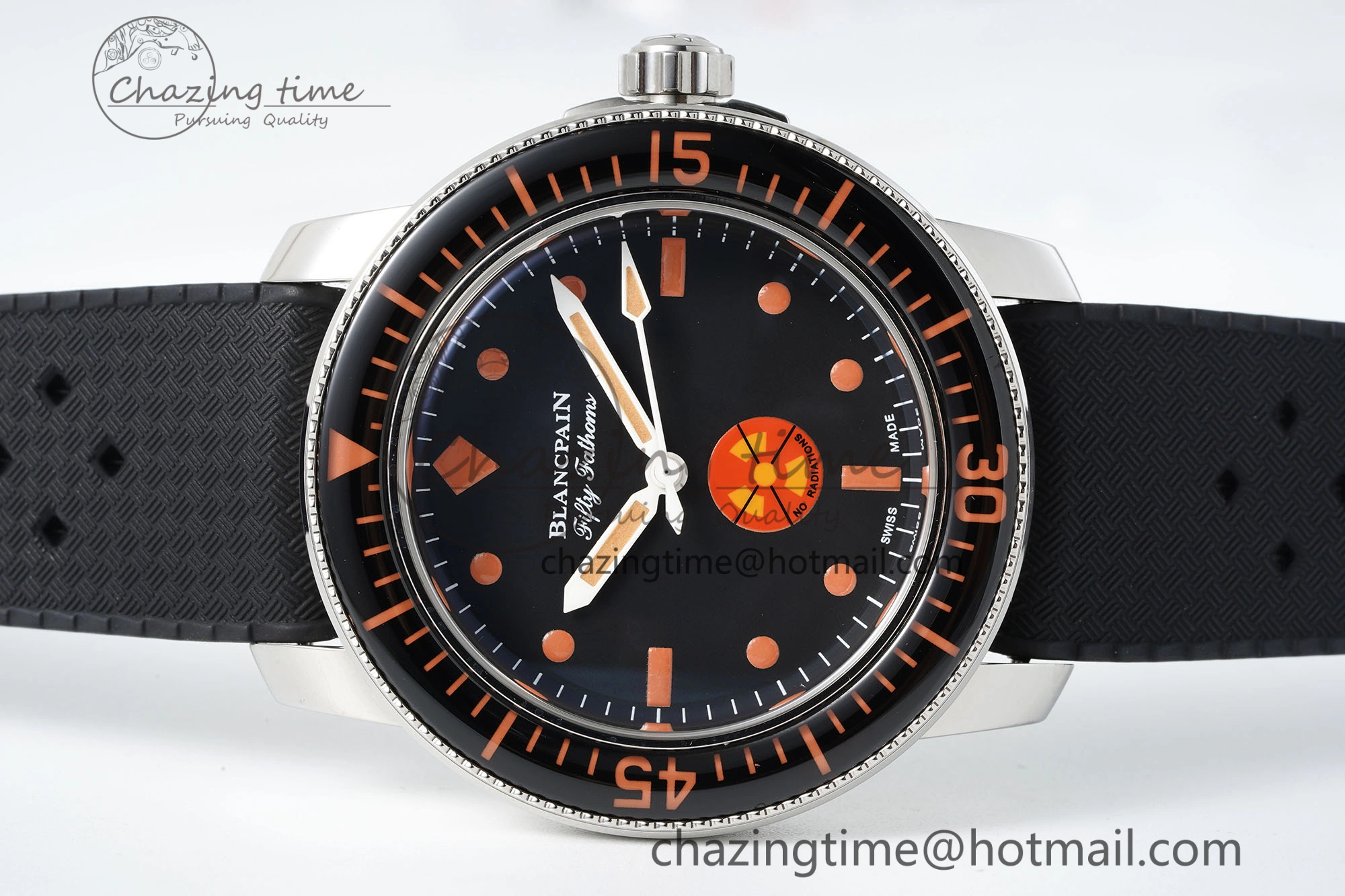 Fifty Fathoms 5008E No Rad Only Watch SS 1:1 GSF Best Edition Black Dial on Black Rubber Strap A Fashionable 5264