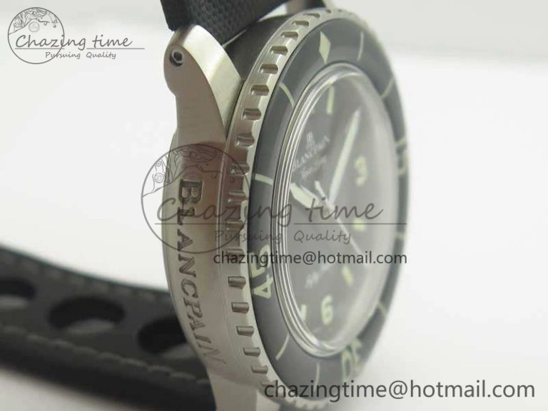 Fifty Fathoms 5015C SS Black ZF 1:1 Best Edition Black Dial On Nylon Strap A Popular 5292