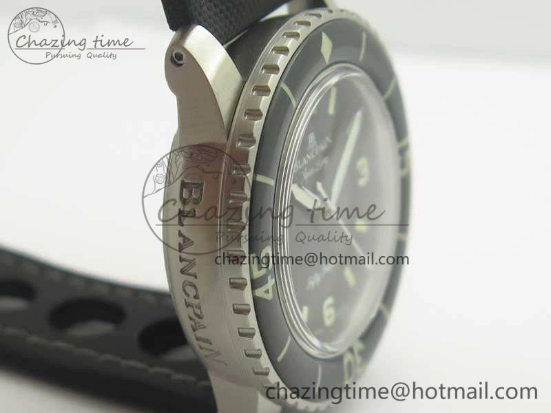 Fifty Fathoms 5015C SS Black ZF 1:1 Best Edition Black Dial On Nylon Strap A Popular 5292