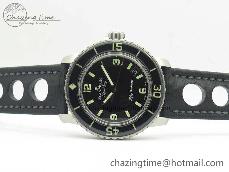 Fifty Fathoms 5015C SS Black ZF 1:1 Best Edition Black Dial On Nylon Strap A Popular 5292