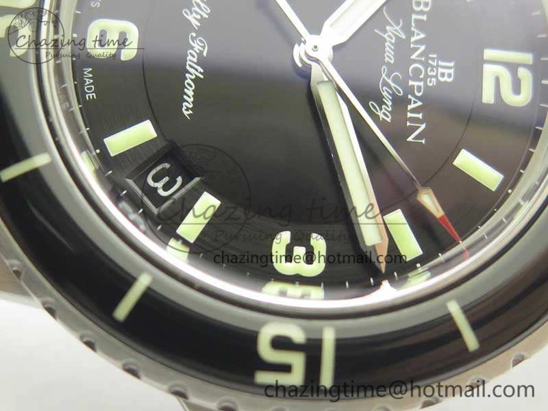 Fifty Fathoms 5015C SS Black ZF 1:1 Best Edition Black Dial On Nylon Strap A Popular 5292