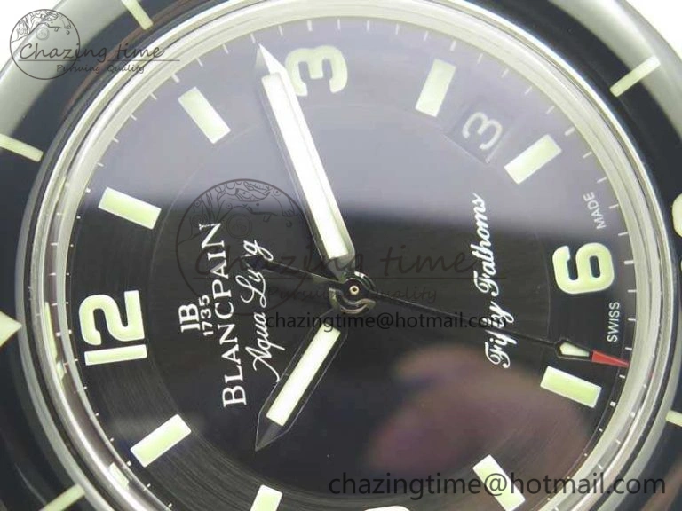 Fifty Fathoms 5015C SS Black ZF 1:1 Best Edition Black Dial On Nylon Strap A Popular 5292