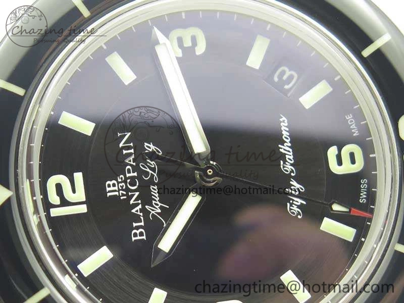 Fifty Fathoms 5015C SS Black ZF 1:1 Best Edition Black Dial On Nylon Strap A Popular 5292