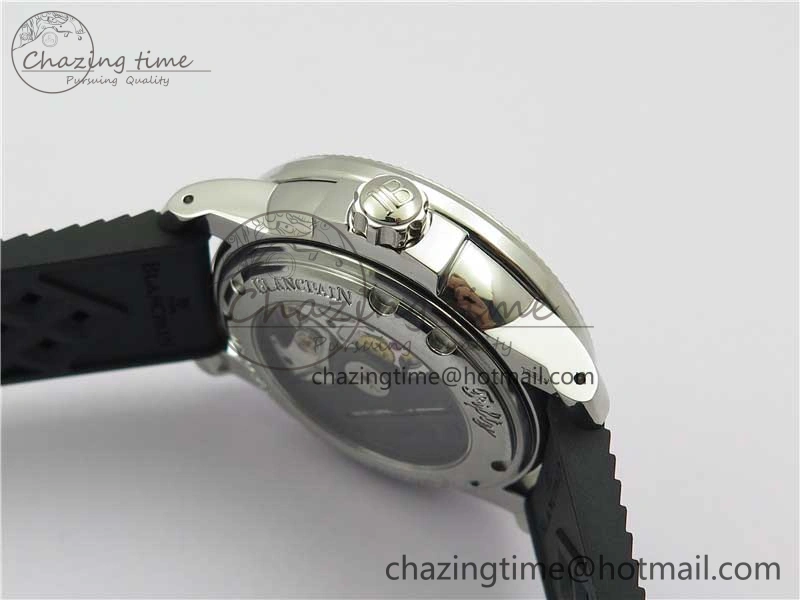 Sophisticated Fifty Fathoms Barakuda 5008B 40mm SS 1:1 ZF Best Edition Black Dial on Black Rubber Strap A 5267