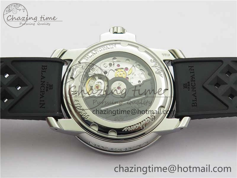 Sophisticated Fifty Fathoms Barakuda 5008B 40mm SS 1:1 ZF Best Edition Black Dial on Black Rubber Strap A 5267