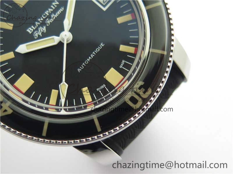 Sophisticated Fifty Fathoms Barakuda 5008B 40mm SS 1:1 ZF Best Edition Black Dial on Black Rubber Strap A 5267