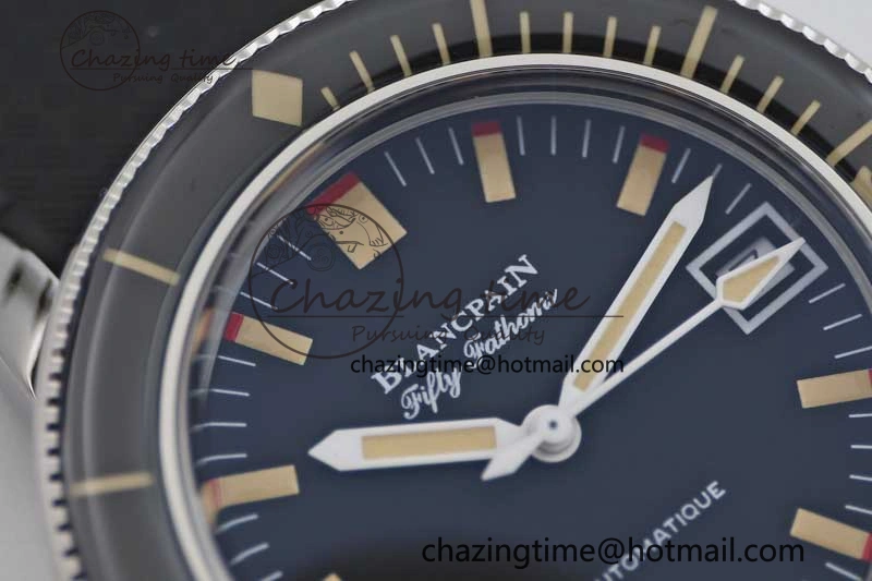 Fifty Fathoms Barakuda 5008B 40mm SS GSF 1:1 Best Edition Black Dial on Black Rubber Strap A Upgraded 5266