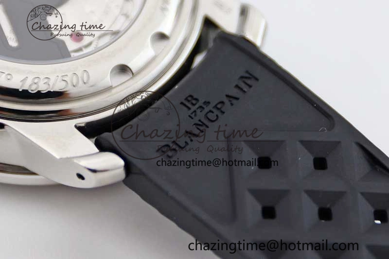 Fifty Fathoms Barakuda 5008B 40mm SS GSF 1:1 Best Edition Black Dial on Black Rubber Strap A Upgraded 5266