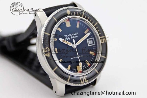 Fifty Fathoms Barakuda 5008B 40mm SS GSF 1:1 Best Edition Black Dial on Black Rubber Strap A Upgraded 5266