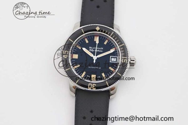 Fifty Fathoms Barakuda 5008B 40mm SS GSF 1:1 Best Edition Black Dial on Black Rubber Strap A Upgraded 5266