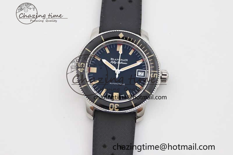 Fifty Fathoms Barakuda 5008B 40mm SS GSF 1:1 Best Edition Black Dial on Black Rubber Strap A Upgraded 5266