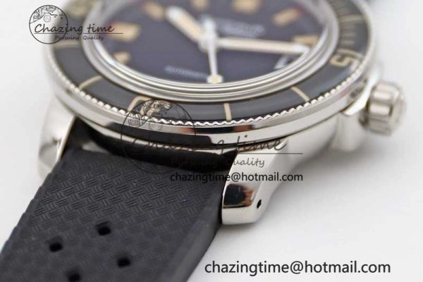 Fifty Fathoms Barakuda 5008B 40mm SS GSF 1:1 Best Edition Black Dial on Black Rubber Strap A Upgraded 5266