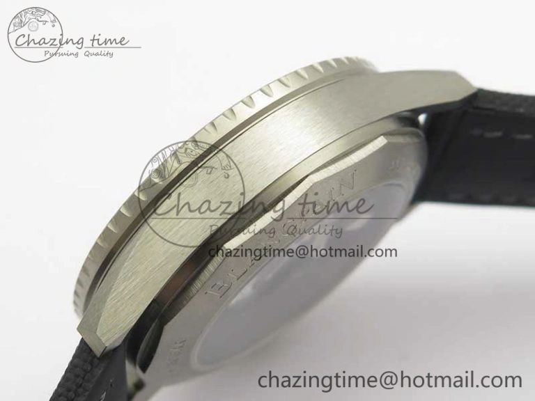 Fifty Fathoms Bathyscaphe 43mm SS GF 1:1 Best Edition Black Dial on Sail-canvas Strap A HighPerformance 5286